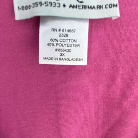 Anthony Richards Women's 3X Pink V-Neck Pleat Front Blouse - Picture 7 of 7
